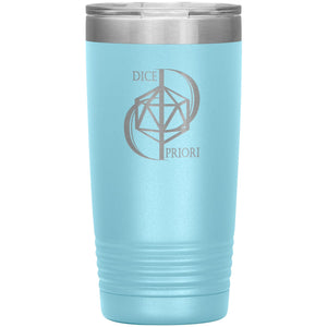 Dice Priori D20 Focus Text Logo 20oz Vacuum Tumbler - Light Blue - Dice Priori
