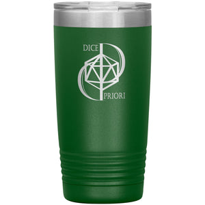 Dice Priori D20 Focus Text Logo 20oz Vacuum Tumbler - Green - Dice Priori