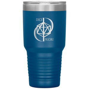 Dice Priori D20 Focus Text Logo 30oz Vacuum Tumbler - Blue - Dice Priori