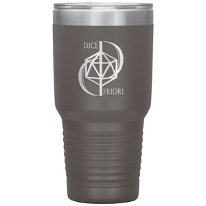 Dice Priori D20 Focus Text Logo 30oz Vacuum Tumbler - Pewter - Dice Priori