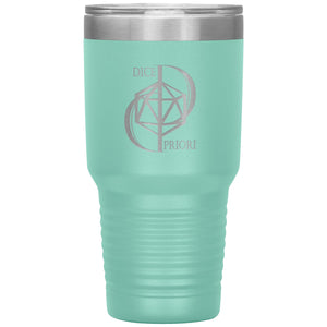 Dice Priori D20 Focus Text Logo 30oz Vacuum Tumbler - Teal - Dice Priori