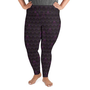 Dragon Scale Black Plus Size Womens Leggings