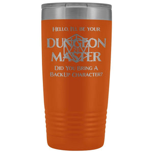 Dungeon Master DM Backup 20oz Vacuum Tumbler - Orange - Tumblers