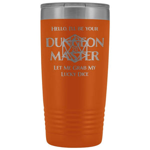 Dungeon Master DM Lucky 20oz Vacuum Tumbler - Orange - Tumblers