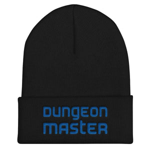 Dungeon Master DM Modern Blue Cuffed Beanie / Tuque - Black