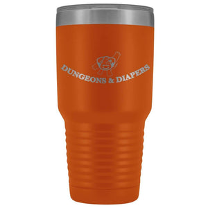 Dungeons & Diapers Logo 30oz Vacuum Tumbler - Orange - Tumblers
