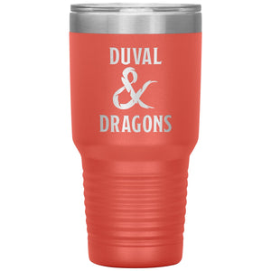 Duval & Dragons Logo 30oz Vacuum Tumbler - Coral - Tumblers