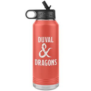 Duval & Dragons Logo 32oz Water Bottle Tumbler - Coral - Tumblers