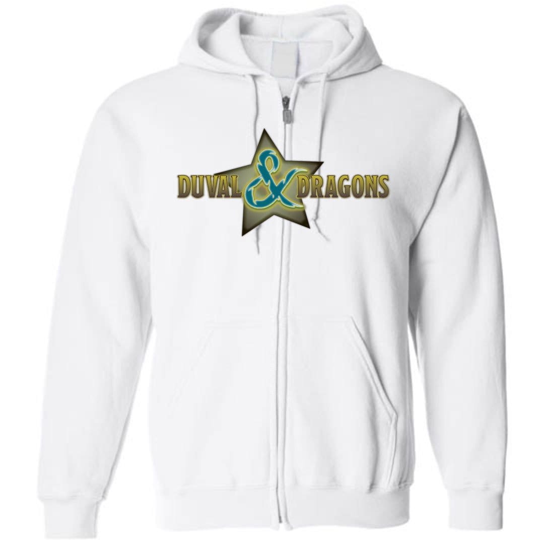 Duval & Dragons Superstar Logo Unisex Zip Hoodie - White / S