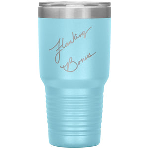 Flanking Bonus Logo 30oz Vacuum Tumbler - Light Blue - Tumblers