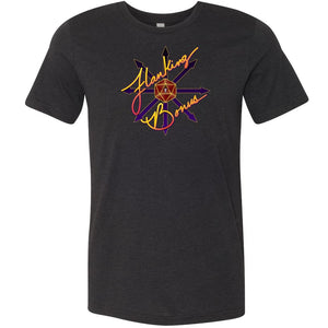 Flanking Bonus Logo Unisex Premium Tee - Black Heather / XS