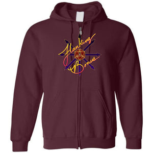 Flanking Bonus Logo Unisex Zip Hoodie - Maroon / S