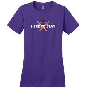HTS Here To Stay Centered Dark TS Womens Premium Tee - Purple / XS