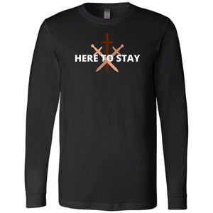HTS Here To Stay Centered Dark Unisex Premium Long Sleeve Tee - Black / XS
