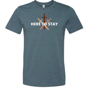 HTS Here To Stay Centered Dark Unisex Premium Tee - Heather Slate / XS