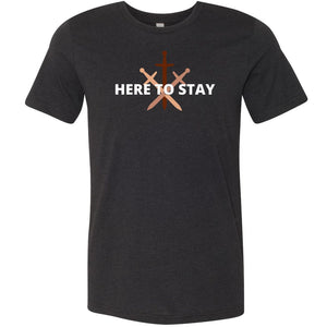 HTS Here To Stay Centered Dark Unisex Premium Tee - Black Heather / XS