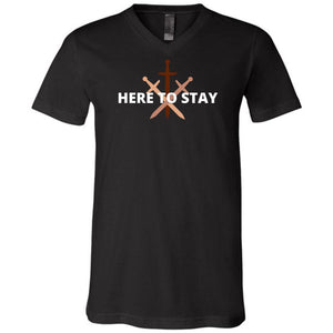 HTS Here To Stay Centered Dark Unisex Premium V-Neck Tee - Black / S