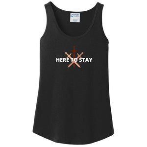 HTS Here To Stay Centered Dark Womens Core Cotton Tank - Jet Black / XS