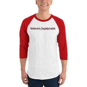Isonove’s Punishments Text Unisex Premium 3/4 Sleeve Raglan Tee - White/Red / XS