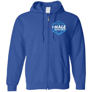 Mage Productions D20 Logo Unisex 50/50 Zip Hoodie - Royal / S