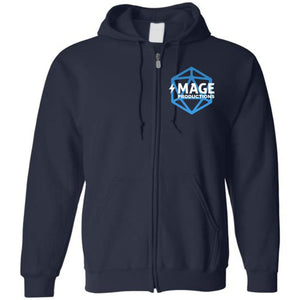 Mage Productions D20 Logo Unisex 50/50 Zip Hoodie - Navy / S