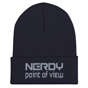 NerdyPOV Nerdwave Grey Cuffed Beanie / Tuque - Navy