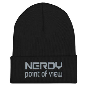 NerdyPOV Nerdwave Grey Cuffed Beanie / Tuque - Black