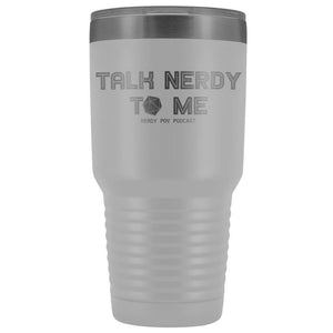 NerdyPOV Talk Nerdy D20 30oz Vacuum Tumbler - White - Tumblers
