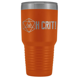OH CRIT! D20 30oz Vacuum Tumbler - Orange - Tumblers