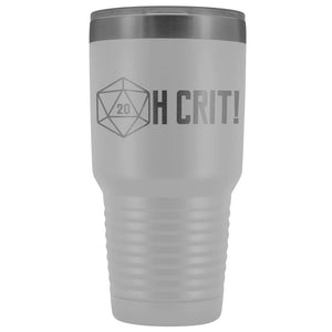 OH CRIT! D20 30oz Vacuum Tumbler - White - Tumblers