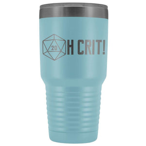 OH CRIT! D20 30oz Vacuum Tumbler - Light Blue - Tumblers