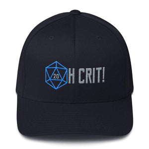 OH CRIT! D20 Teal/Grey Structured Twill Flexfit Cap - Dark Navy / S/M
