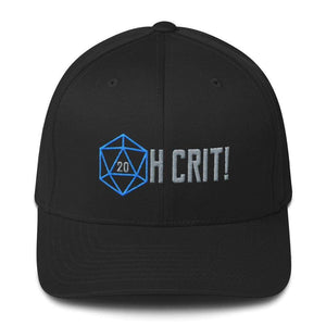 OH CRIT! D20 Teal/Grey Structured Twill Flexfit Cap - Black / S/M