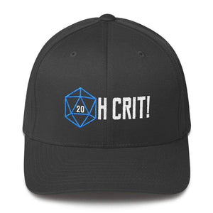 OH CRIT! D20 Teal/White Structured Twill Flexfit Cap - Dark Grey / S/M