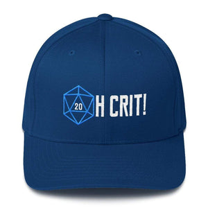 OH CRIT! D20 Teal/White Structured Twill Flexfit Cap - Royal Blue / S/M