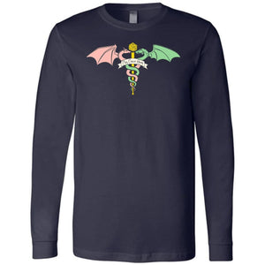 Play Cancer Away Unisex Premium Long Sleeve Tee - Navy / S