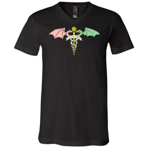 Play Cancer Away Unisex Premium V-Neck Tee - Black / S