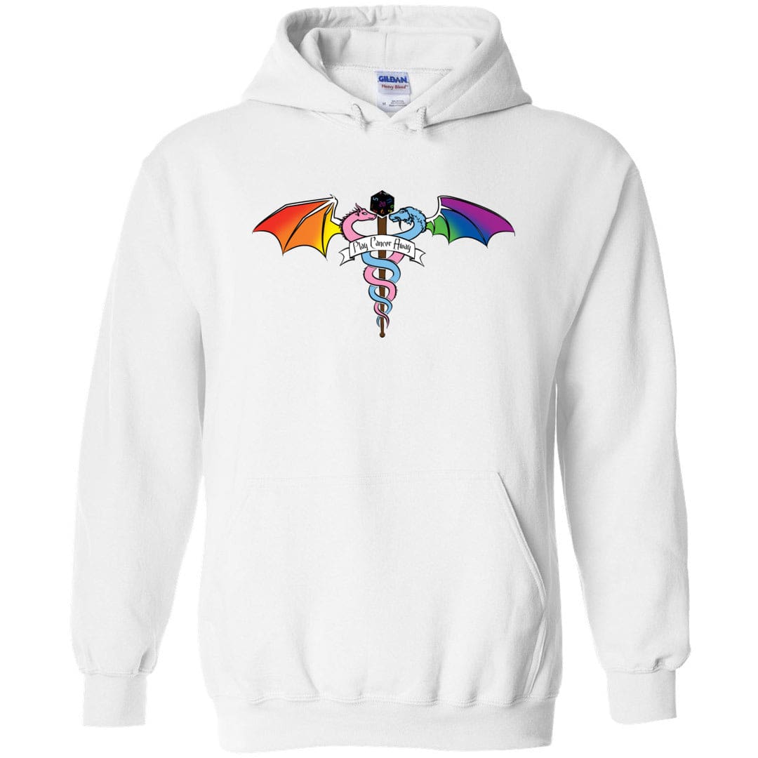 Play Cancer Away with Pride TS Unisex Pullover Hoodie - White / S