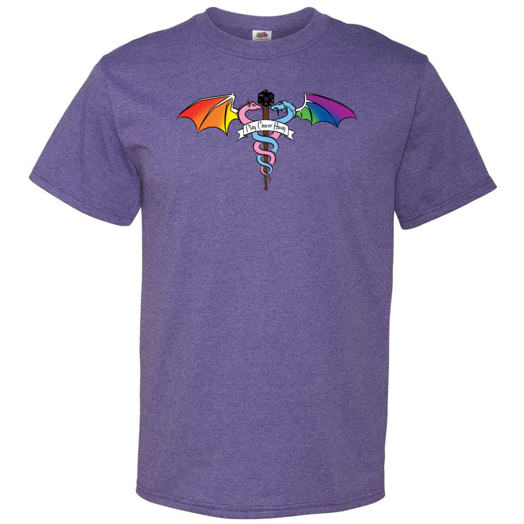 Play Cancer Away with Pride Unisex Classic Tee - Retro Heather Purple / S