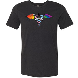 Play Cancer Away with Pride Unisex Premium Tee - Black Heather / XS