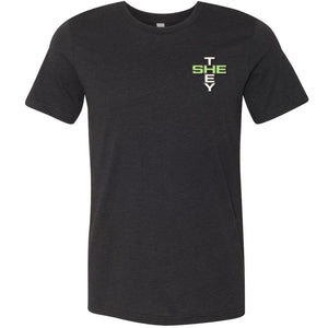 Pronoun Crossword She They Unisex Premium Tee - Black Heather / XS