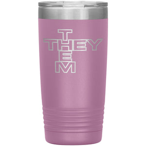 Pronoun Crossword They Them 20oz Vacuum Tumbler - Light Purple - Tumblers