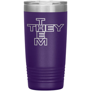 Pronoun Crossword They Them 20oz Vacuum Tumbler - Purple - Tumblers