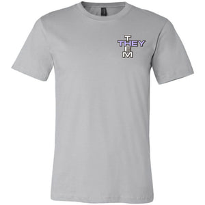 Pronoun Crossword They Them Unisex Premium Tee - Silver / XS