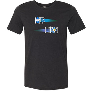 Pronoun Wishing Star He Him Unisex Premium Tee - Black Heather / XS - SoMattyGameZ