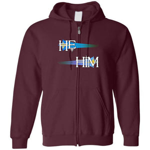 Pronoun Wishing Star He Him Unisex Zip Hoodie - Maroon / S - SoMattyGameZ