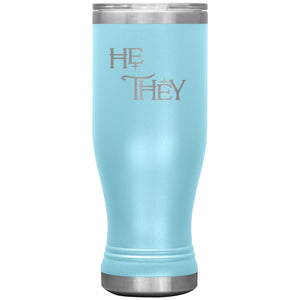 Pronoun Wishing Star He They 20oz BOHO Vacuum Tumbler - Light Blue - Tumblers