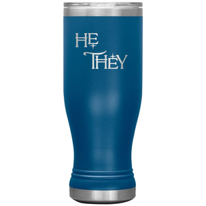 Pronoun Wishing Star He They 20oz BOHO Vacuum Tumbler - Blue - Tumblers