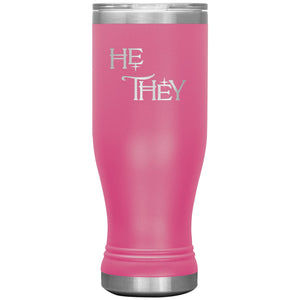 Pronoun Wishing Star He They 20oz BOHO Vacuum Tumbler - Pink - Tumblers