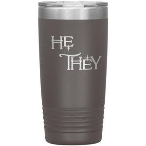 Pronoun Wishing Star He They 20oz Vacuum Tumbler - Pewter - Tumblers